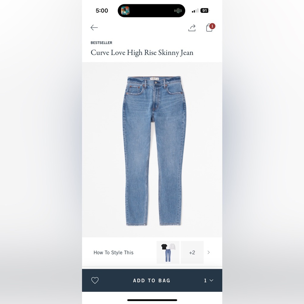 Abercrombie Curve Love High Rise Skinny Jean